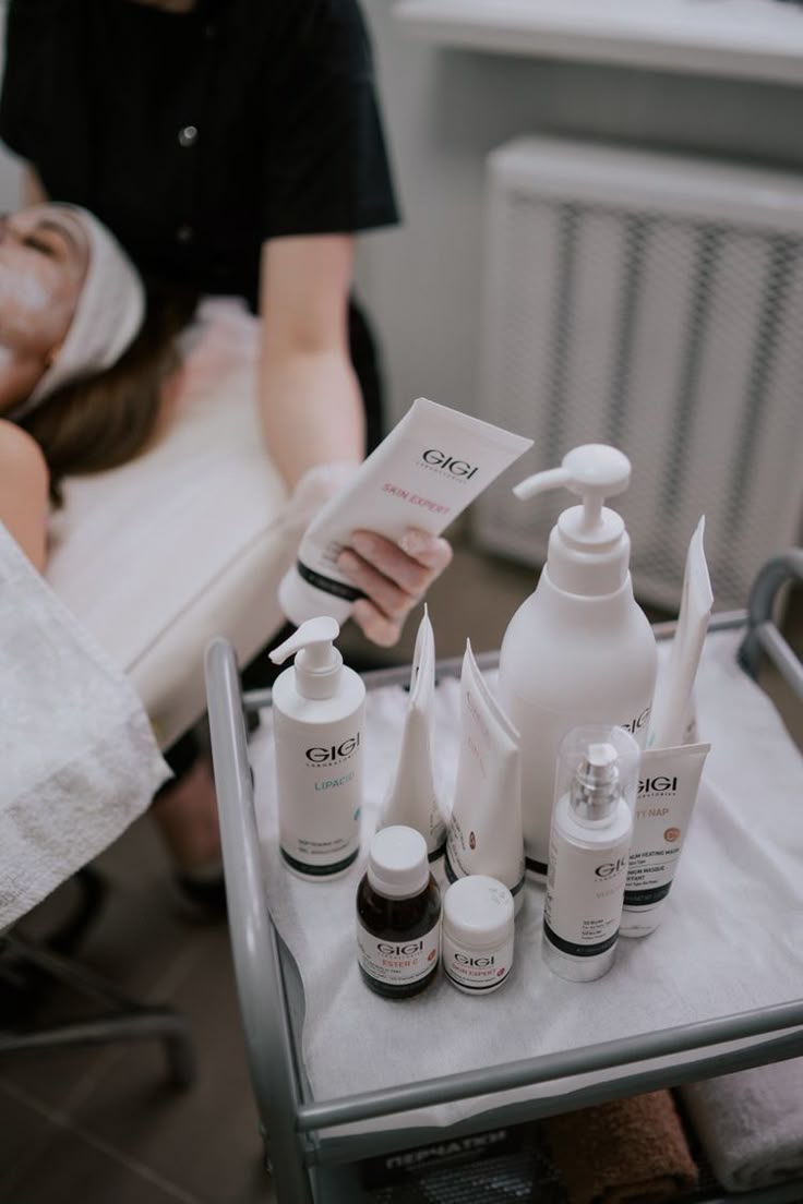 Treatment room prepared for a laser hair removal session